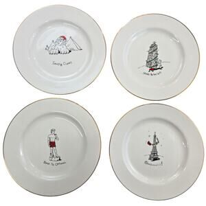 Merry Masterpieces | Four, Clever, First Edition, Holiday Plates | Size 8 inches